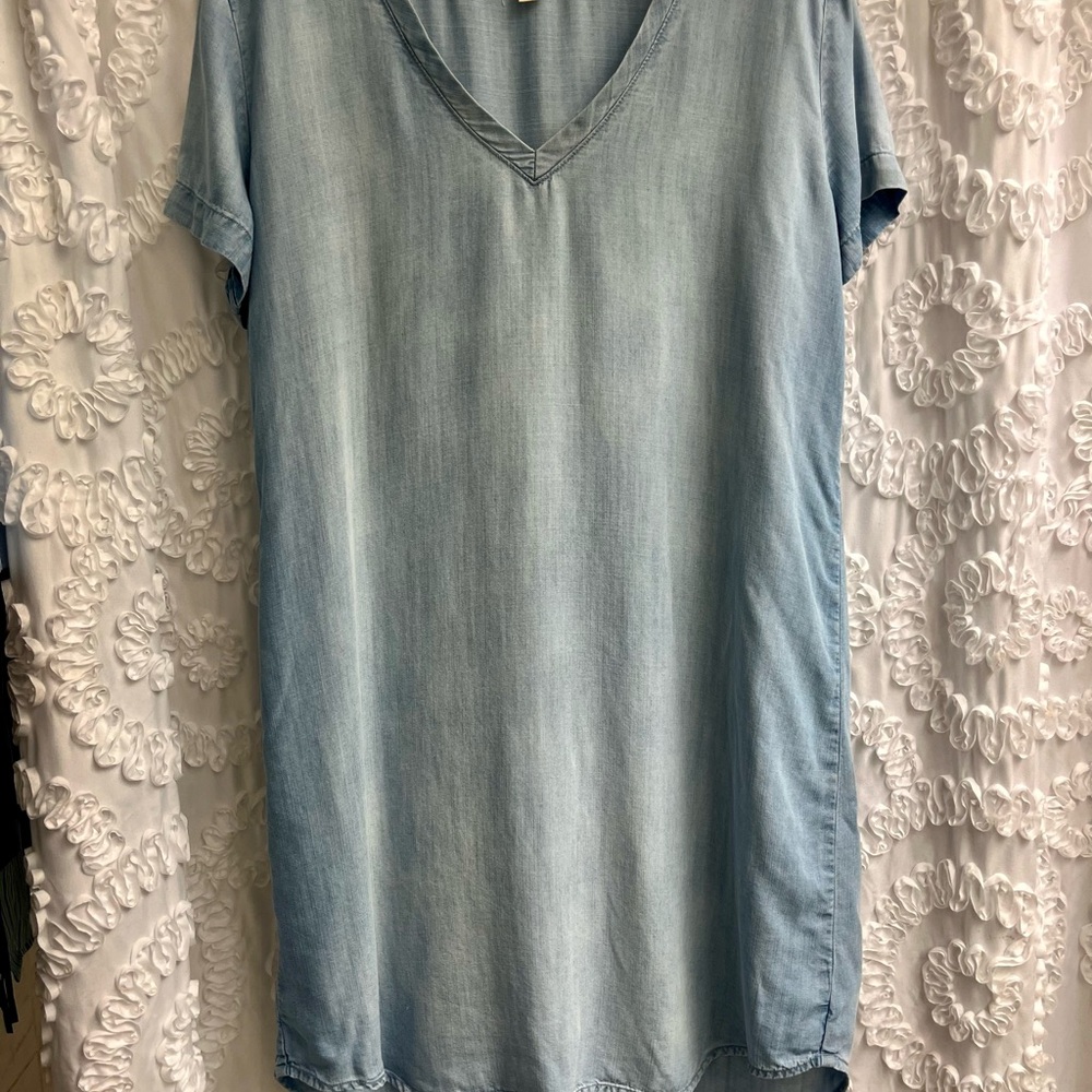 Light Blue V-Neck Women's Top